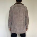 Load image into Gallery viewer, Men's Dove Grey Classic Sheepskin Coat - Large-The Freperie