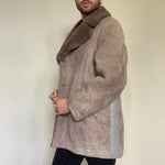 Load image into Gallery viewer, Men's Dove Grey Classic Sheepskin Coat - Large-The Freperie