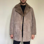 Load image into Gallery viewer, Men's Dove Grey Classic Sheepskin Coat - Large-The Freperie