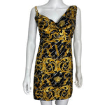 Load image into Gallery viewer, Versace Black Silk Baroque Print Dress - EU 36 | UK 8 | US 12-The Freperie
