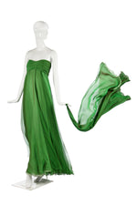 Load image into Gallery viewer, A changeant vintage green/purple silk-chiffon evening gown, 1990s-The Freperie
