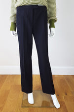 Load image into Gallery viewer, ALEXANDER McQUEEN Straight Leg Mid Rise Black Trousers (44)-Alexander McQueen-The Freperie
