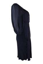 Load image into Gallery viewer, ALICE TEMPERLEY Black Silk Grecian Mini Dress (UK 8)-Temperley-The Freperie