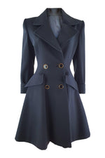 Load image into Gallery viewer, ANDREA ODICINI Vintage 1980s Black Wool Princess Coat (IT 40)-Andrea Odicini-The Freperie