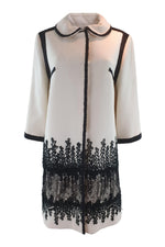 Load image into Gallery viewer, ANDREW GN Ivory Virgin Wool Lace Detailed Coat (42)-Andrew GN-The Freperie
