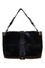 Load image into Gallery viewer, ANYA HINDMARCH Black Patent Leather Envelop Handbag (M)-Anya Hindmarch-The Freperie