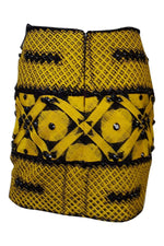 Load image into Gallery viewer, ARMANDO MAFUD Yellow Silk Cotton Blend Mini Tube Skirt (S)-Armando Mafud-The Freperie