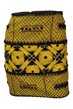 Load image into Gallery viewer, ARMANDO MAFUD Yellow Silk Cotton Blend Mini Tube Skirt (S)-Armando Mafud-The Freperie