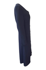 Load image into Gallery viewer, ARMANI Silk Blend Navy Blue Long Coat (IT 42)-Armani-The Freperie