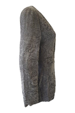 Load image into Gallery viewer, ARMANI Grey Floral Flocked Jacket (UK 8)-Armani-The Freperie