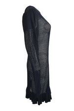 Load image into Gallery viewer, ATOIR Black Cotton Crochet A Star Is Born Long Sleeved Mini Dress (UK 10)-Atoir-The Freperie