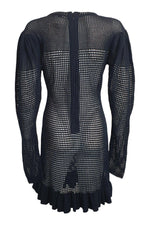 Load image into Gallery viewer, ATOIR Black Cotton Crochet A Star Is Born Long Sleeved Mini Dress (UK 10)-Atoir-The Freperie