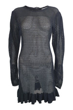 Load image into Gallery viewer, ATOIR Black Cotton Crochet A Star Is Born Long Sleeved Mini Dress (UK 10)-Atoir-The Freperie