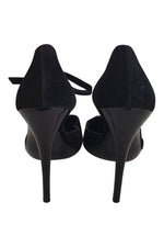 Load image into Gallery viewer, BALENCIAGA Black Suede Ankle Strap Almond Toe Stiletto Heels (6)-Balenciaga-The Freperie
