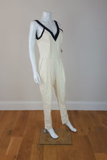 Load image into Gallery viewer, BAND OF OUTSIDERS Ivory Jumpsuit With Contrast Straps UK 6 / 8-Band of Outsiders-The Freperie
