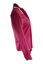 Load image into Gallery viewer, BASLER Women's Hot Pink Satin Blouse Matching Pleated Scarf (EU 36)-Basler-The Freperie