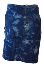 Load image into Gallery viewer, BCBG MAXAZRIA Blue Acid Wash Denim Skirt (XS)-BCBG Max Azria-The Freperie