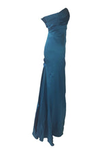 Load image into Gallery viewer, BCBGeneration Teal Green Strapless Fishtail Prom Gown (0)-BCBGeneration-The Freperie