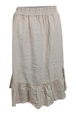Load image into Gallery viewer, BEAUMONT ORGANIC Rose Bone Peplum Hem Mini Skirt (S)-The Freperie