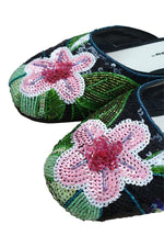 Load image into Gallery viewer, BEVERLEY FELDMAN Frankie & Baby 'On The Road To China' Black Sequin Flats (10 B)-Beverley Feldman-The Freperie