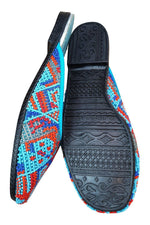 Load image into Gallery viewer, BEVERLEY FELDMAN Frankie & Baby 'On The Road To China' Blue Beaded Flats (10 B)-Beverley Feldman-The Freperie