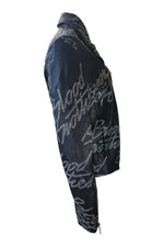 Load image into Gallery viewer, BLOOD BROTHER Black Leather Monogram Biker Jacket (M)-Blood Brother-The Freperie