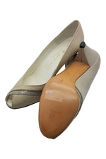 Load image into Gallery viewer, BRUNO MAGLI Cream and Silver Peep Toe Pumps (37.5)-Bruno Magli-The Freperie