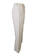 Load image into Gallery viewer, CERRUTI 1881 Cream Silk and Shell Tuxedo Style Trousers (44)-Cerruti-The Freperie