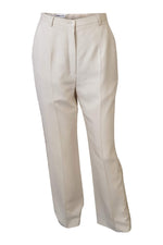 Load image into Gallery viewer, CERRUTI 1881 Cream Silk and Shell Tuxedo Style Trousers (44)-Cerruti-The Freperie
