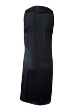 Load image into Gallery viewer, CHARLES JOURDAN Vintage Black Sleeveless Silk Wrap Dress (UK 14)-Charles Jourdan-The Freperie
