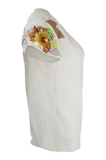 Load image into Gallery viewer, CHLOE Silk Embellished Short Sleeved Top (40)-Chloé-The Freperie