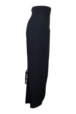 Load image into Gallery viewer, CLAUDE Montana Black Maxi Skirt Asymmetric Hem (UK 6)-Claude Montana-The Freperie