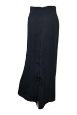 Load image into Gallery viewer, CLAUDE Montana Black Maxi Skirt Asymmetric Hem (UK 6)-Claude Montana-The Freperie