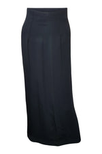 Load image into Gallery viewer, CLAUDE Montana Black Maxi Skirt Asymmetric Hem (UK 6)