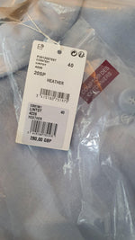 Load image into Gallery viewer, COMPTOIR DES COTONNIERS Wool and Silk Blend Heather Blue Lintot Pea Coat (FR 40)-The Freperie