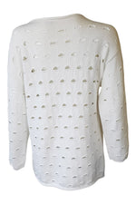Load image into Gallery viewer, COURRÈGES Vintage White Cotton Blend Long Sleeved Cardigan (L)-Courrèges-The Freperie