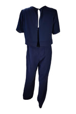 Load image into Gallery viewer, DAMSEL IN A DRESS Blue Jumpsuit and Blouse Set (UK 12)-Damsel In A Dress-The Freperie