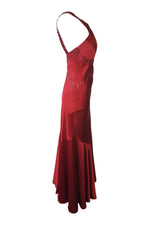 Load image into Gallery viewer, DAVE & JOHNNY Red Halter Neck Prom Dress (UK 8)-Dave & Johnny-The Freperie