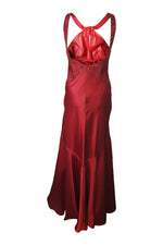 Load image into Gallery viewer, DAVE & JOHNNY Red Halter Neck Prom Dress (UK 8)-Dave & Johnny-The Freperie