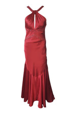 Load image into Gallery viewer, DAVE &amp; JOHNNY Red Halter Neck Prom Dress (UK 8)-Dave &amp; Johnny-The Freperie
