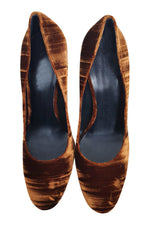 Load image into Gallery viewer, DEIMILLE Velvet Bronze Almond Toe High Heel Pumps (41)-The Freperie

