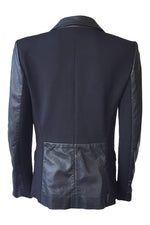 Load image into Gallery viewer, DKNY Black Lambskin Leather Perforated Blazer (4)-DKNY-The Freperie
