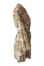 Load image into Gallery viewer, DKNY Linen Blend Floral Print Brown Jacket (UK 8)-DKNY-The Freperie