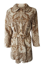 Load image into Gallery viewer, DKNY Linen Blend Floral Print Brown Jacket (UK 8)-DKNY-The Freperie