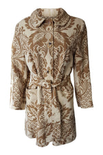 Load image into Gallery viewer, DKNY Linen Blend Floral Print Brown Jacket (UK 8)-DKNY-The Freperie
