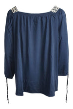 Load image into Gallery viewer, DOROTHEE SCHUMACER Navy Blue Cotton Soft Charm Shirt (Size 1)-The Freperie