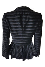 Load image into Gallery viewer, EMPORIO ARMANI Black Self Stripe Cotton Blend Jacket (8)-Emporio Armani-The Freperie
