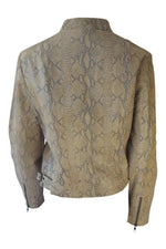 Load image into Gallery viewer, EQUATION Women's Leather Snakeskin Biker Jacket (14)-Equation-The Freperie