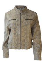 Load image into Gallery viewer, EQUATION Women's Leather Snakeskin Biker Jacket (14)-Equation-The Freperie