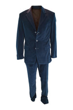 Load image into Gallery viewer, ERMANNO SCERVINO 100% Cotton Petrol Blue Silk Lined Two Piece Suit (IT 50)-Ermanno Scervino-The Freperie
